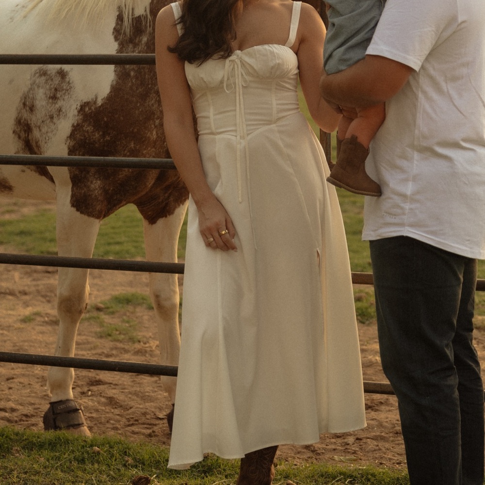 Milkmaid White Midi Corset Dress